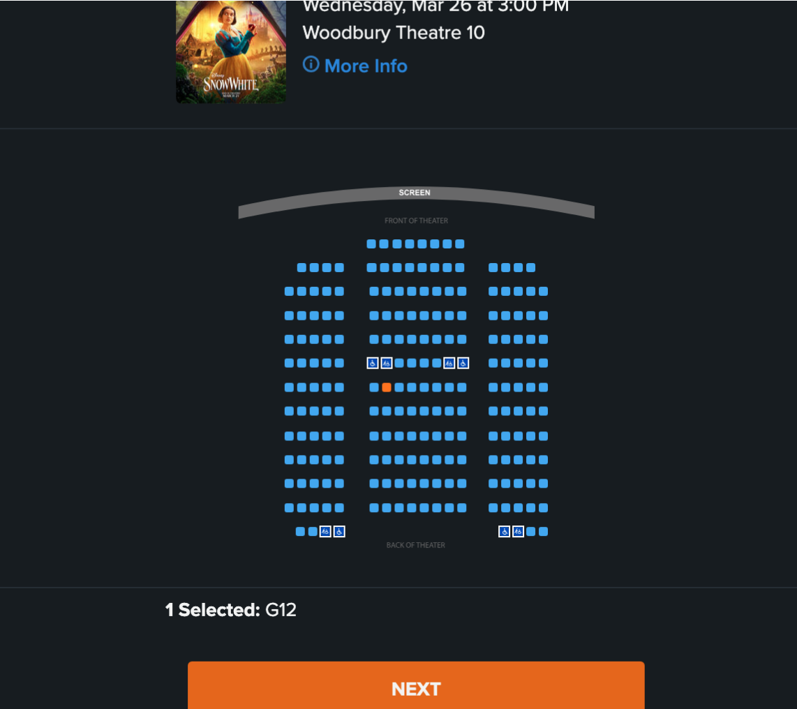 Redesigned seat selection with visible pricing and ticket selection