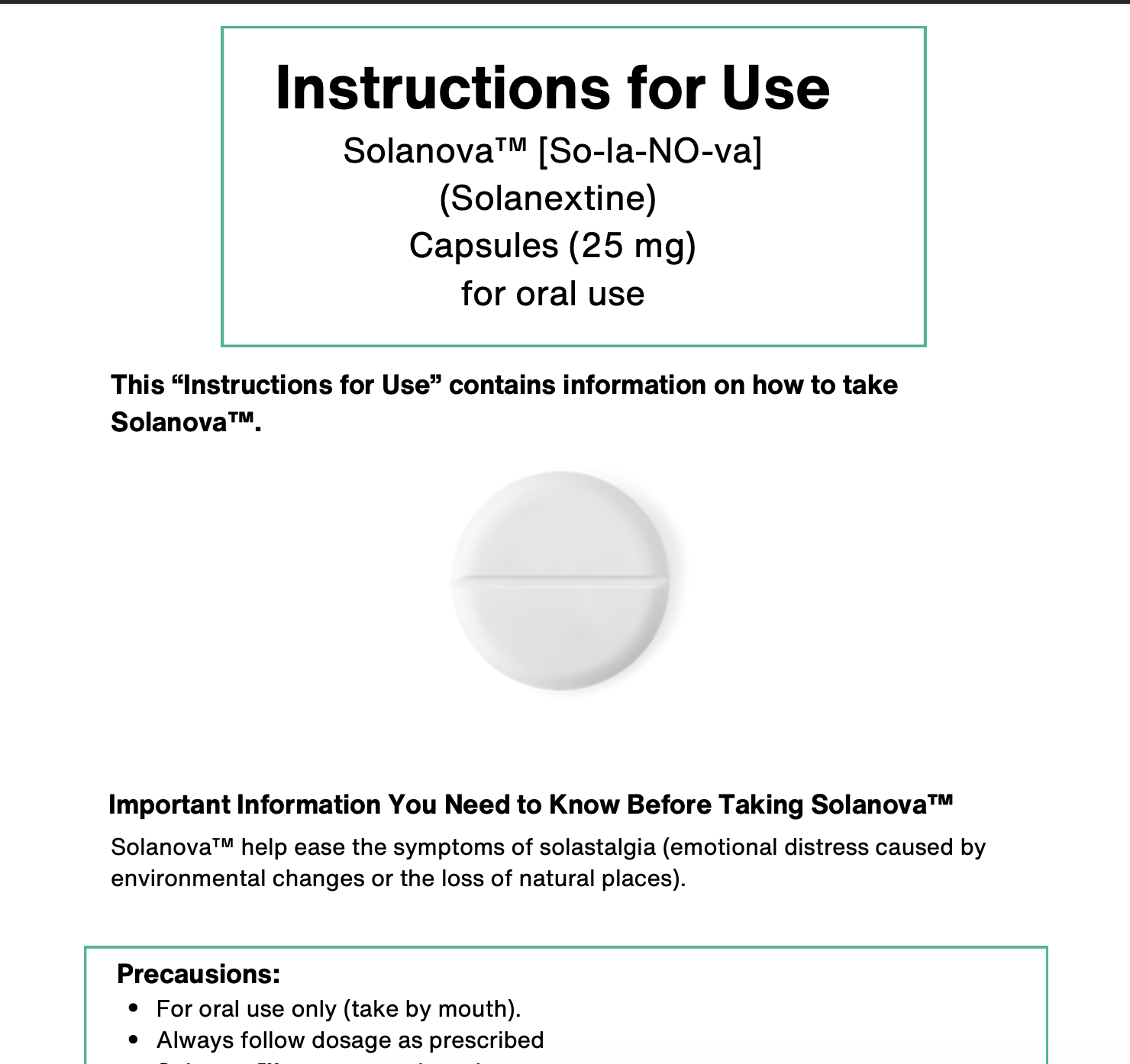 Solanova medication instructions for use document